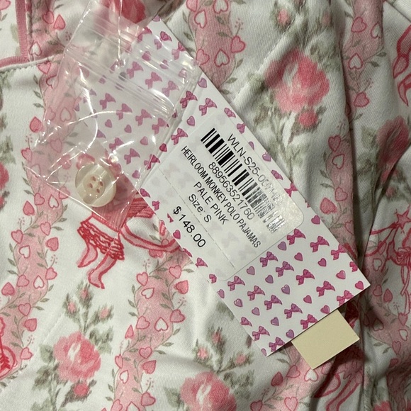Roller Rabbit x LoveShackFancy Heirloom Monkey Pink Floral Pajama Set - Picture 3 of 4